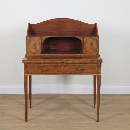 A GEORGE III CROSSBANDED MAHOGANY WRITING DESK