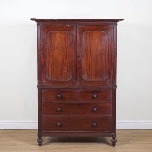 A REGENCY MAHOGANY LINEN PRESS