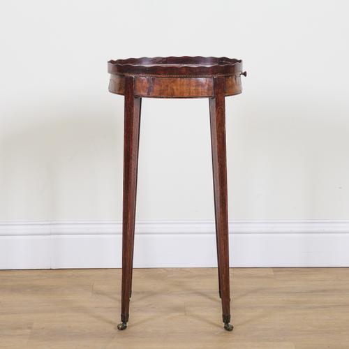 A GEORGE III MAHOGANY GALLERIED KETTLE STAND