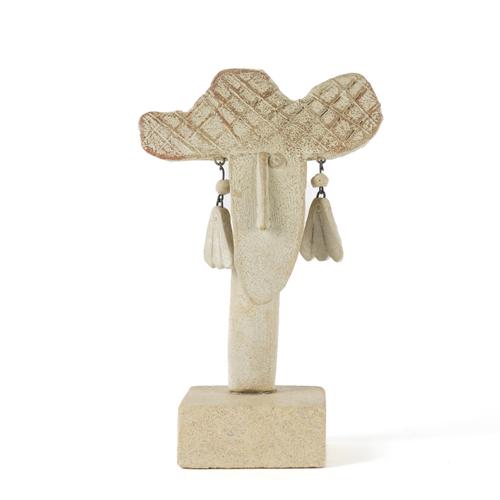 JOHN MALTBY ( BRITISH, 1936-2020). `HEAD WITH HAT AND EARRINGS'