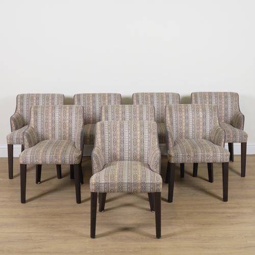 CASAMILANO MADE IN ITALY; A SET OF EIGHT TUB BACK DINING CHAIRS (8)