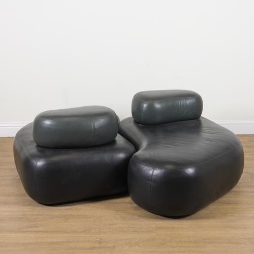 NIGEL COATES FOR HITCH MYLIUS HM63; A 20TH CENTURY LEATHER UPHOLSTERED MODULAR PEBBLE SOFA (3)