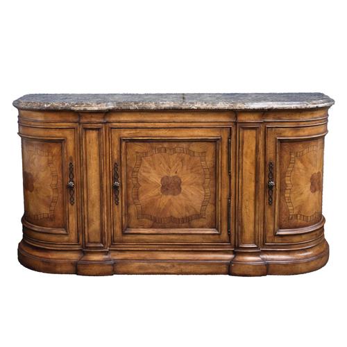 THOMASVILLE; A MARBLE TOPPED BOWFRONT SIDEBOARD