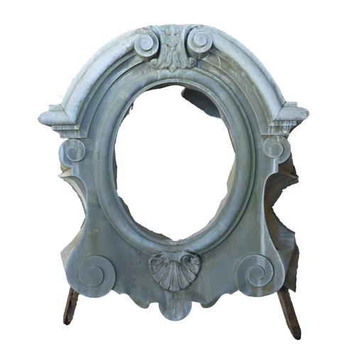 A LATE 19TH/ EARLY 20TH CENTURY FRENCH ‘OIL DE BOEUF’ ZINC WINDOW FRAME