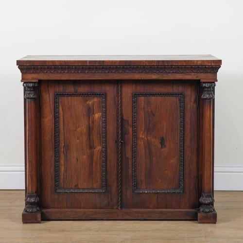 A WILLIAM IV ROSEWOOD SIDE CABINET