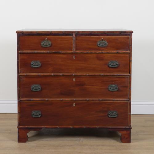 AN 18TH CENTURY AND LATER MAHOGANY CHEST OF DRAWERS