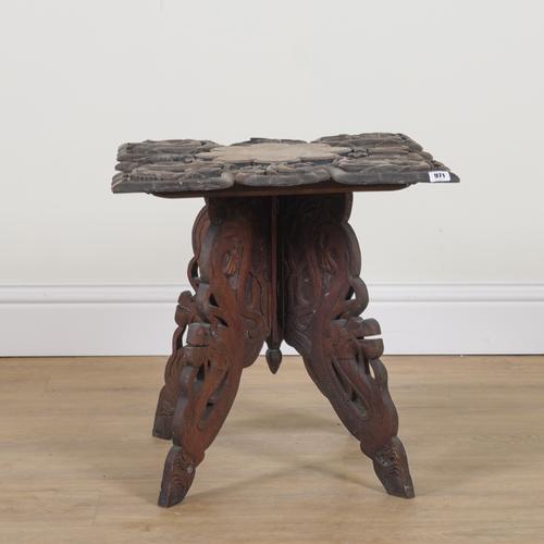 AN EARLY 20TH CENTURY EASTERN EXPORT HARDWOOD OCCASIONAL TABLE