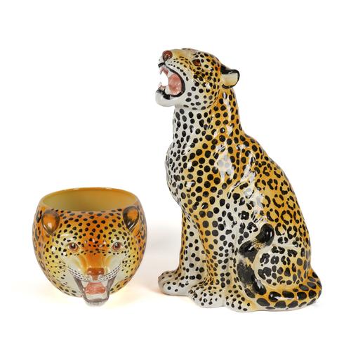 A LARGE ITALIAN CASA PUPO CERAMIC LEOPARD FIGURE (2)