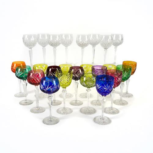 A GROUP OF HOCK WINE GLASSES (25)