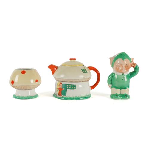AN ART DECO SHELLEY 'BOO BOO' THREE PIECE TEA SET