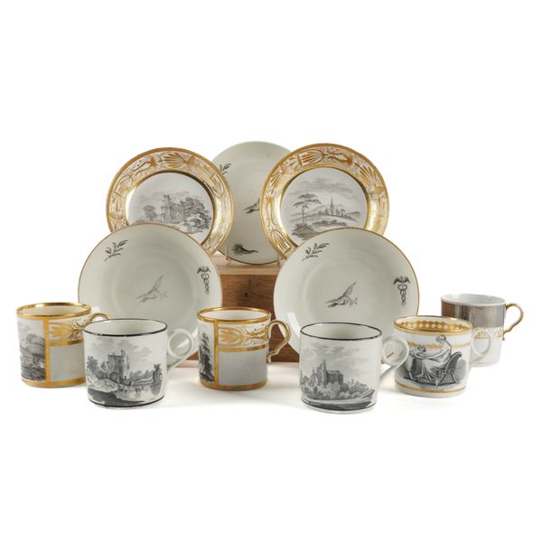 A GROUP OF ENGLISH PORCELAIN BAT PRINTED PORCELAINS (11)