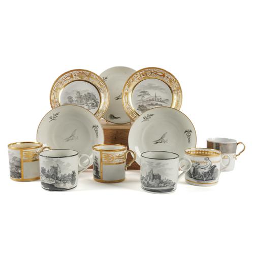 A GROUP OF ENGLISH PORCELAIN BAT PRINTED PORCELAINS (11)