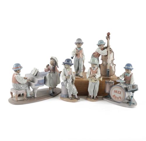A LLADRO SIX PIECE JAZZ BAND