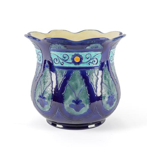 A BURMANTOFTS FAIENCE ART POTTERY  JARDINIERE