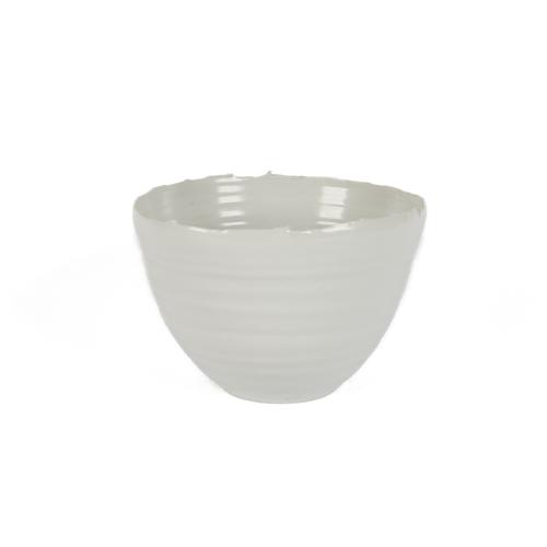 AN MODERNIST STYLE STUDIO POTTERY WHITE GLAZED PORCELAIN BOWL