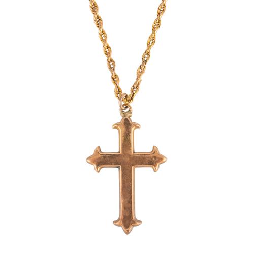 A GOLD CROSS NECKLACE