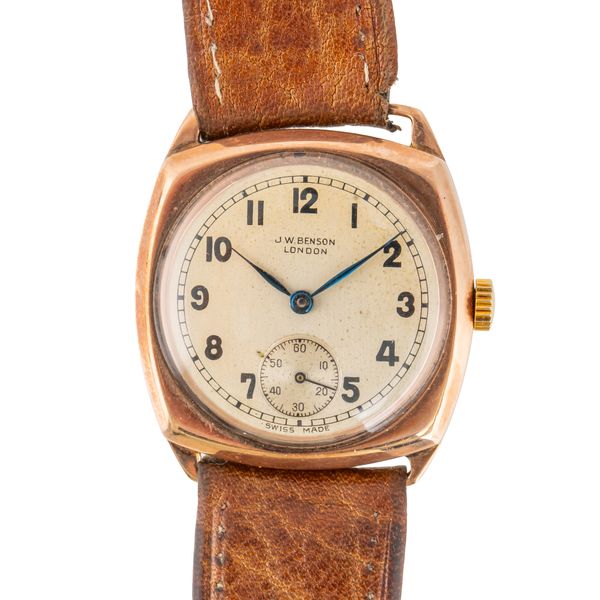 A J W BENSON LONDON 9CT GOLD CASED WRISTWATCH