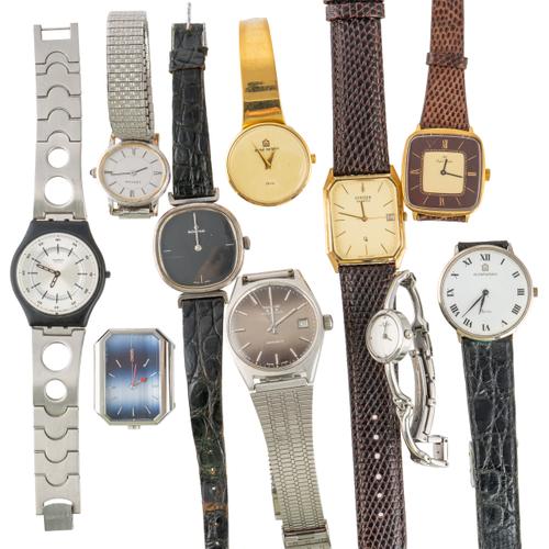 A GOLANA SILVER CASED WRISTWATCH AND NINE FURTHER WRISTWATCHES (10)