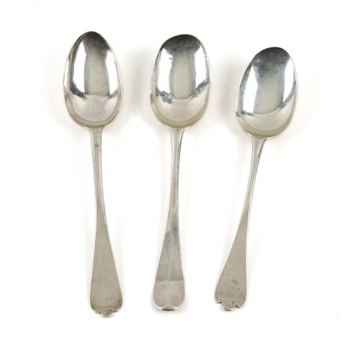 THREE RAT TAIL PATTERN SILVER TABLESPOONS (3)