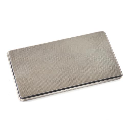 A SILVER RECTANGULAR CIGARETTE CASE