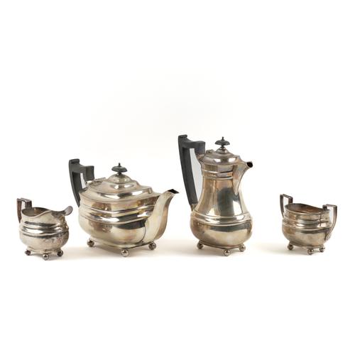 A SILVER COMPOSITE FOUR PIECE TEA SET (4)