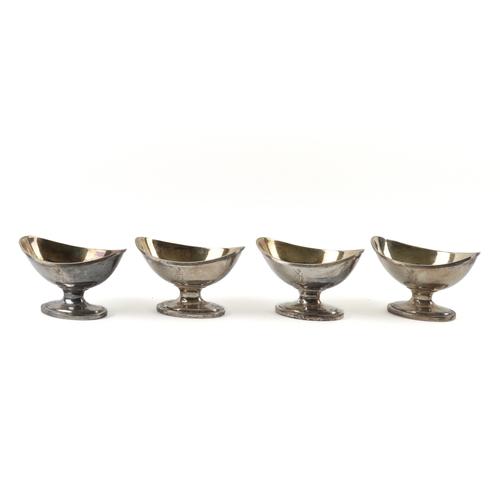 A SET OF FOUR GEORGE III SILVER SALTS (4)
