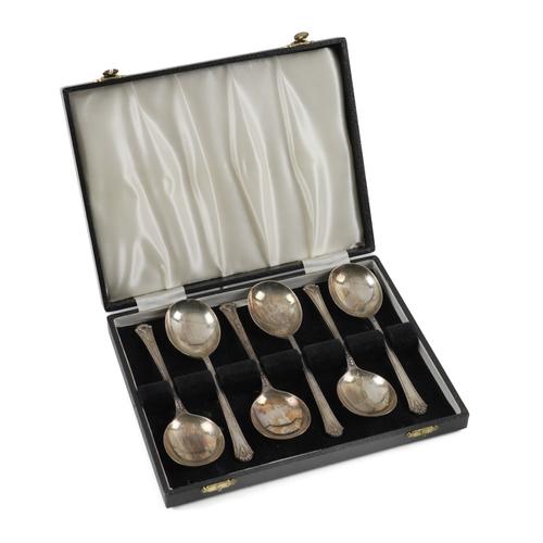 A SET OF SIX SILVER FRUIT SPOONS