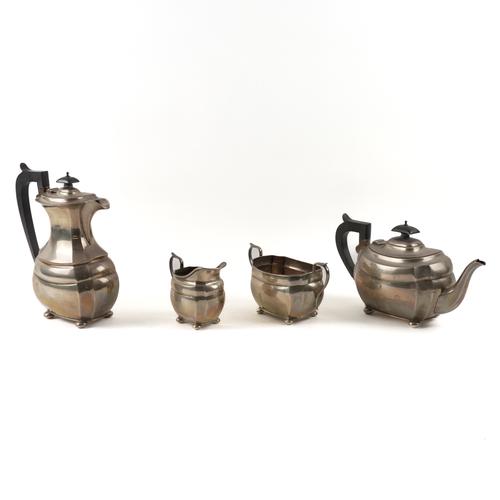 A SILVER FOUR-PIECE COMPOSITE TEA SET (4)