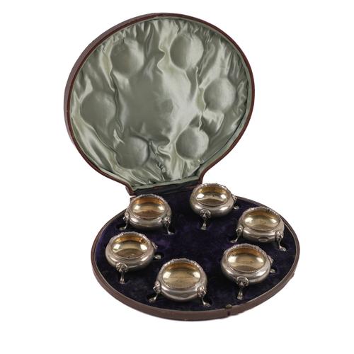 A SET OF SIX SILVER SALTS