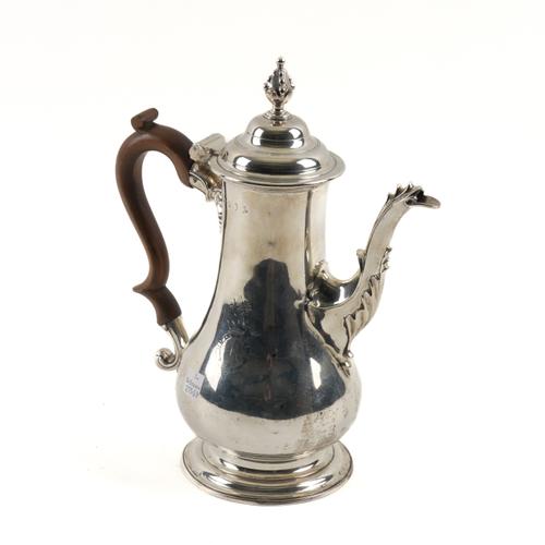 A GEORGE III SILVER COFFEE POT