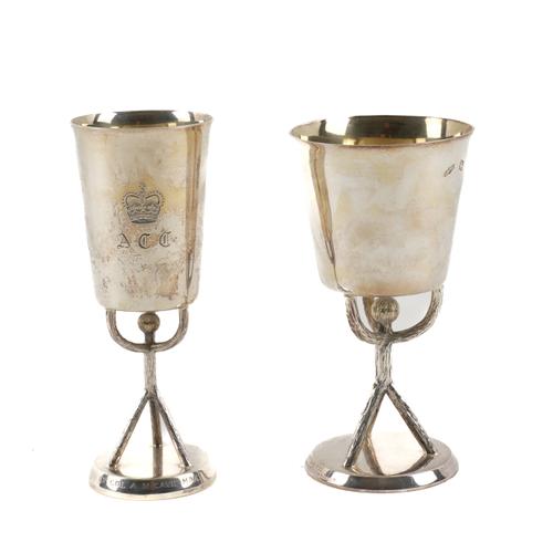 TWO SILVER GOBLETS RELATING TO THE ARMY CATERING CORPS (2)