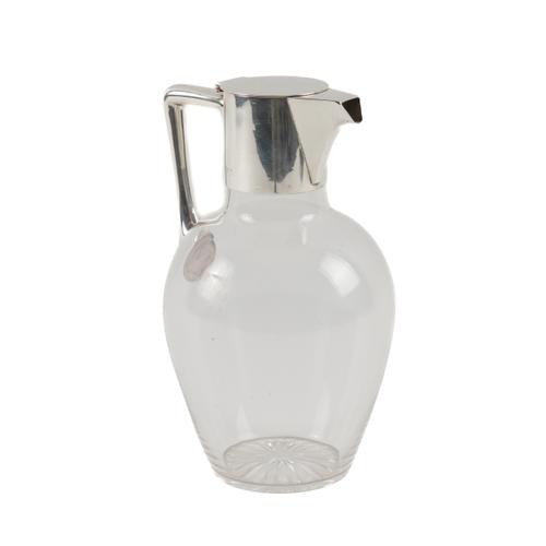 A VICTORIAN SILVER MOUNTED GLASS CLARET JUG