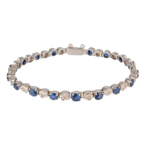 A SAPPHIRE AND DIAMOND BRACELET