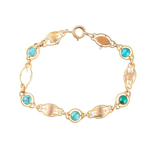 A MURRLE BENNETT AND CO GOLD AND TURQUOISE MATRIX BRACELET