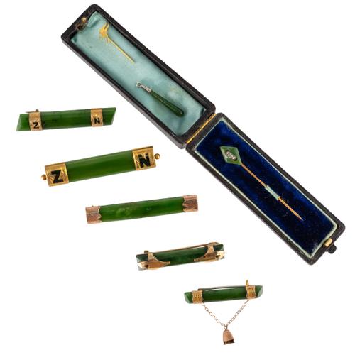 A COLLECTION OF NEPHRITE ITEMS (9)