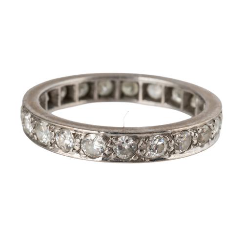 A WHITE GOLD AND DIAMOND FULL ETERNITY RING