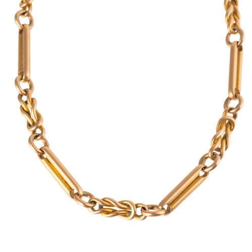 A BROKEN SECTION OF FANCY LINK CHAIN