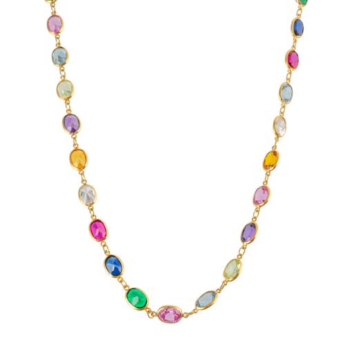 A GOLD AND GEM SET NECLACE