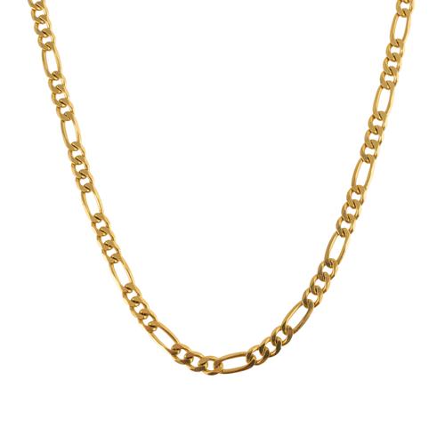 A GOLD FIGARO CHAIN NECKLACE