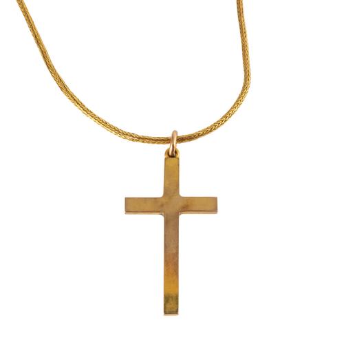 A BROKEN GOLD CROSS NECKLACE (3)
