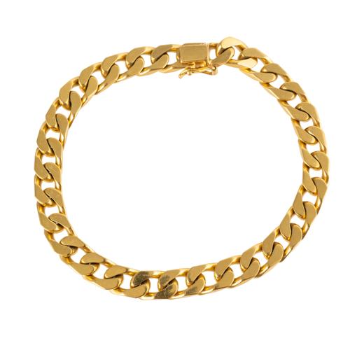 A FLAT CURB LINK BRACELET