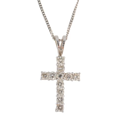 A DIAMOND SET CROSS NECKLACE (2)