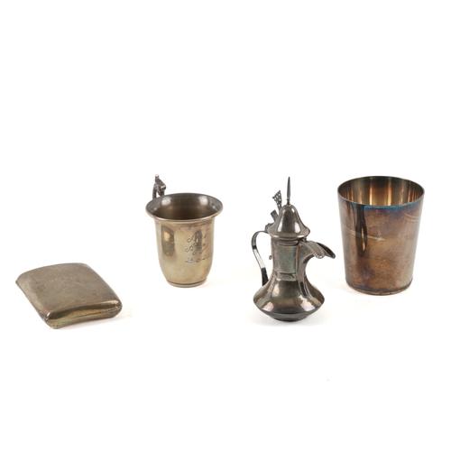 A GROUP OF SILVER, FOREIGN AND PLATED WARES (4)