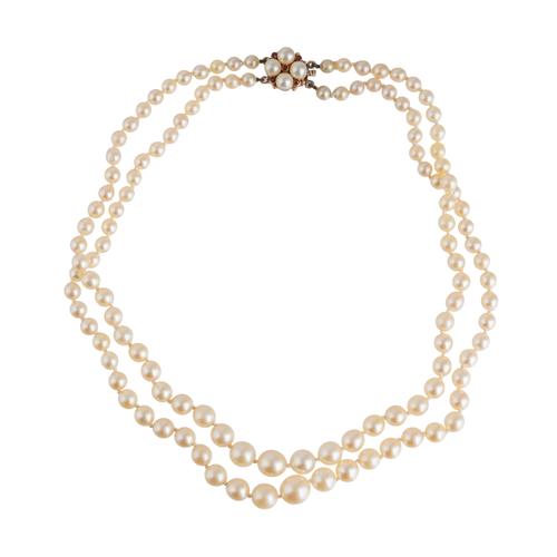 DOUBLE ROW PEARL NECKLACE