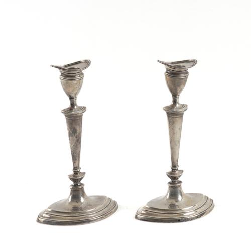 A PAIR OF LATE VICTORIAN SCOTTISH SILVER CANDLESTICKS (2)