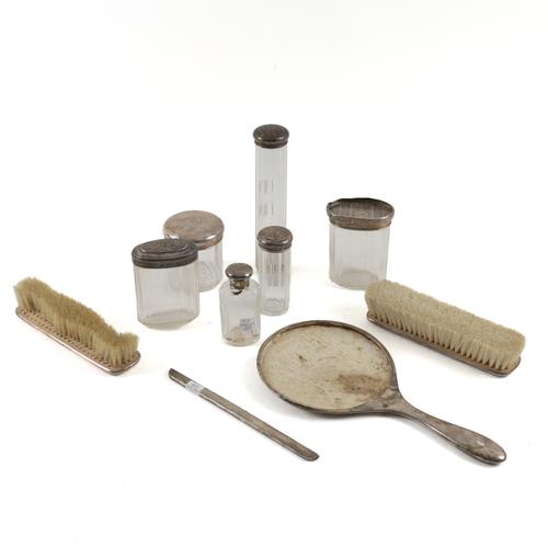 A GROUP OF SILVER MOUNTED DRESSING TABLE WARES (11)