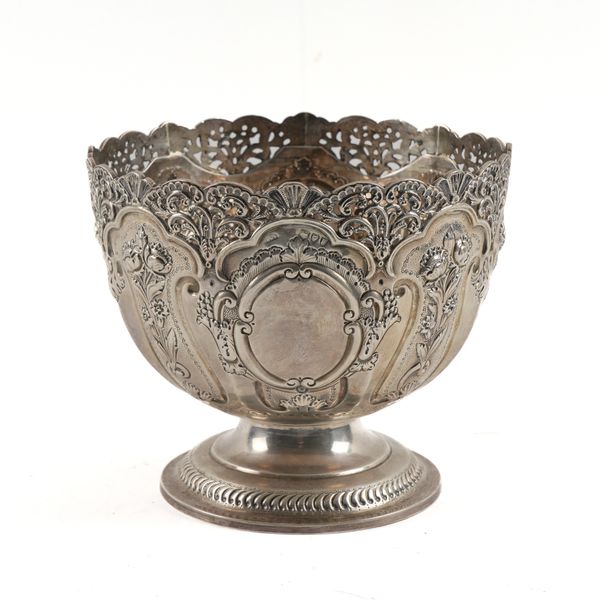 A VICTORIAN SILVER ROSE BOWL