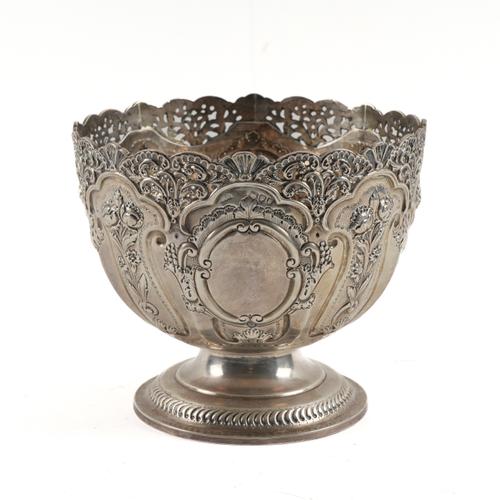 A VICTORIAN SILVER ROSE BOWL