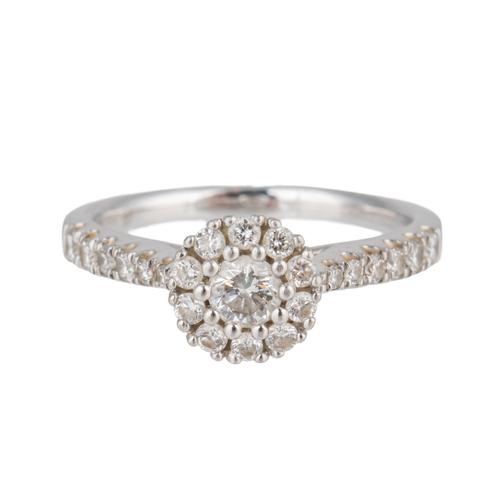 A PLATINUM AND DIAMOND CLUSTER RING
