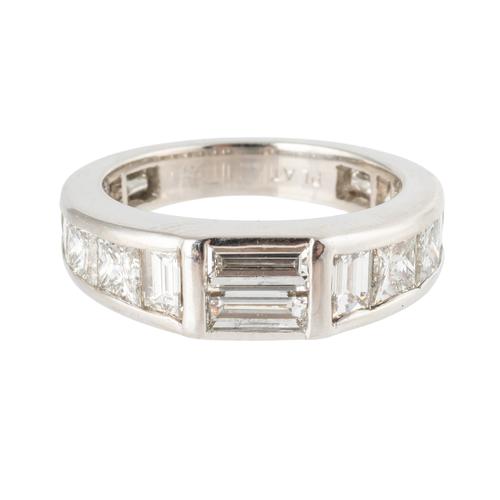 A PLATINUM AND DIAMOND RING